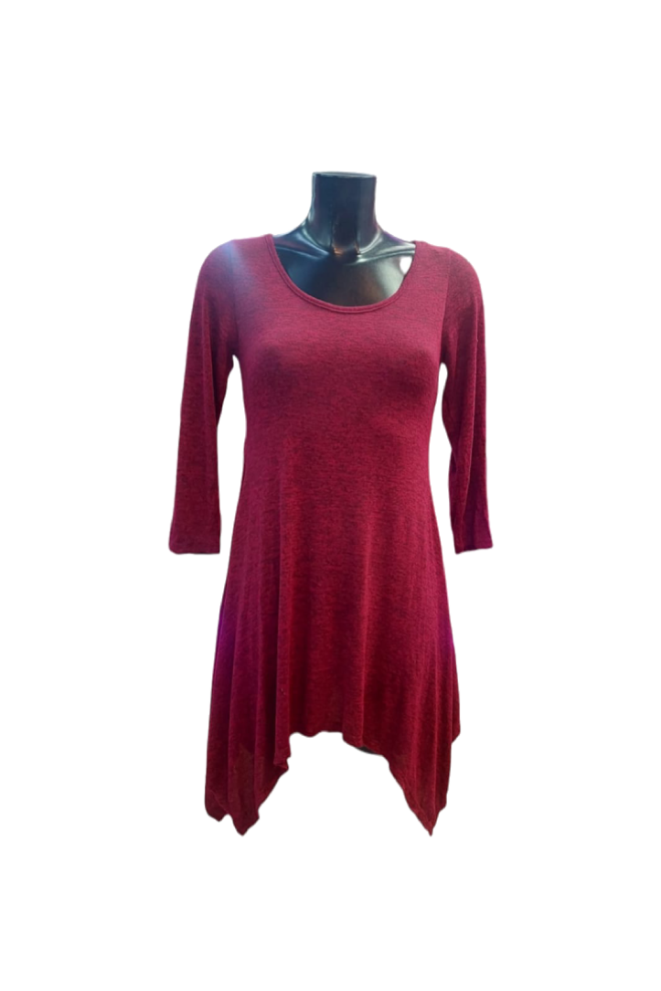 Vestido Burdeo Canesú