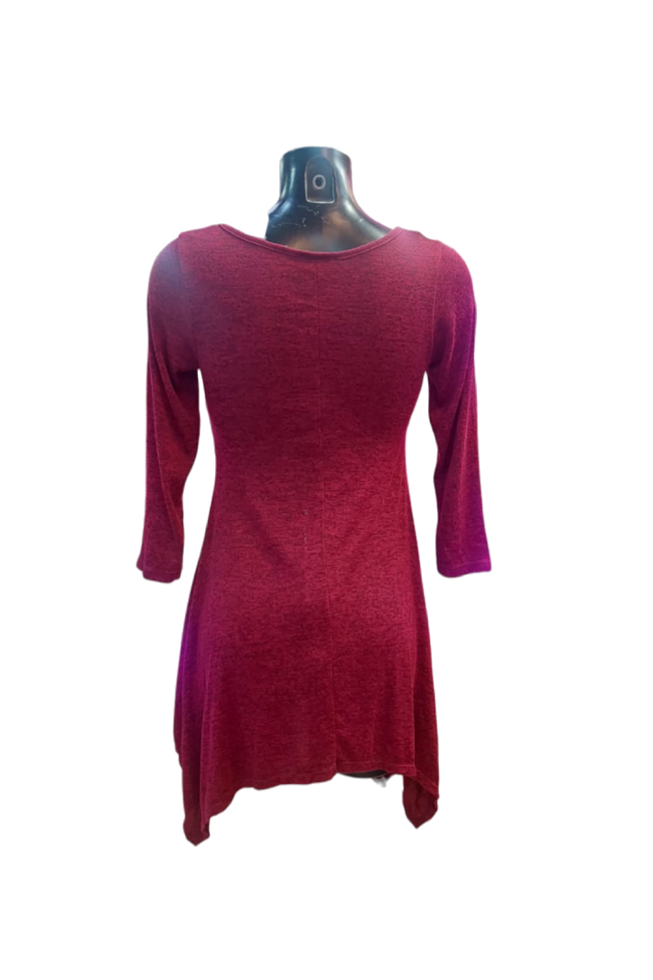 Vestido Burdeo Canesú